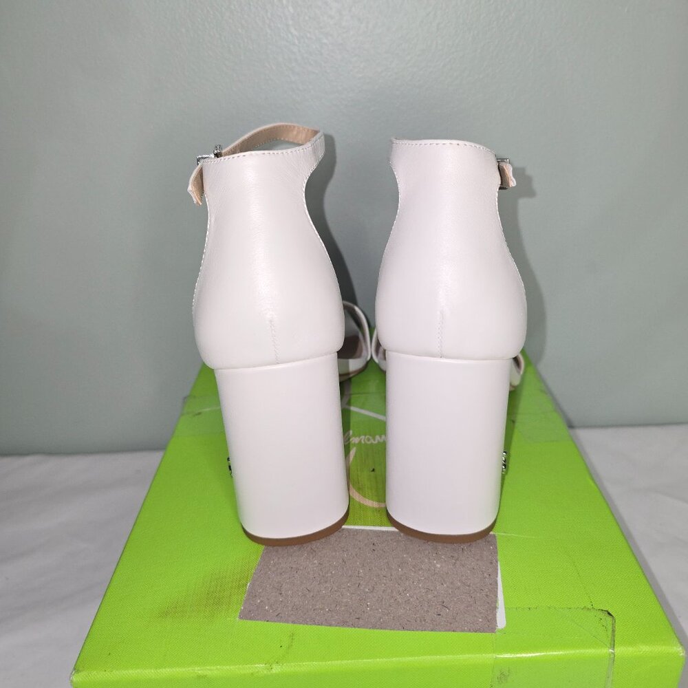 Sam Edelman Daniella Block Heel Sandal in Bright White Leather, Size US 8.5, NIB - Picture 3 of 8